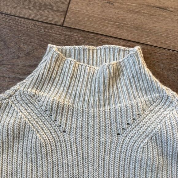 Tuckernuck cream Striped Turtleneck Knit Wool Blend Sz XS preppy chic - Picture 5 of 7